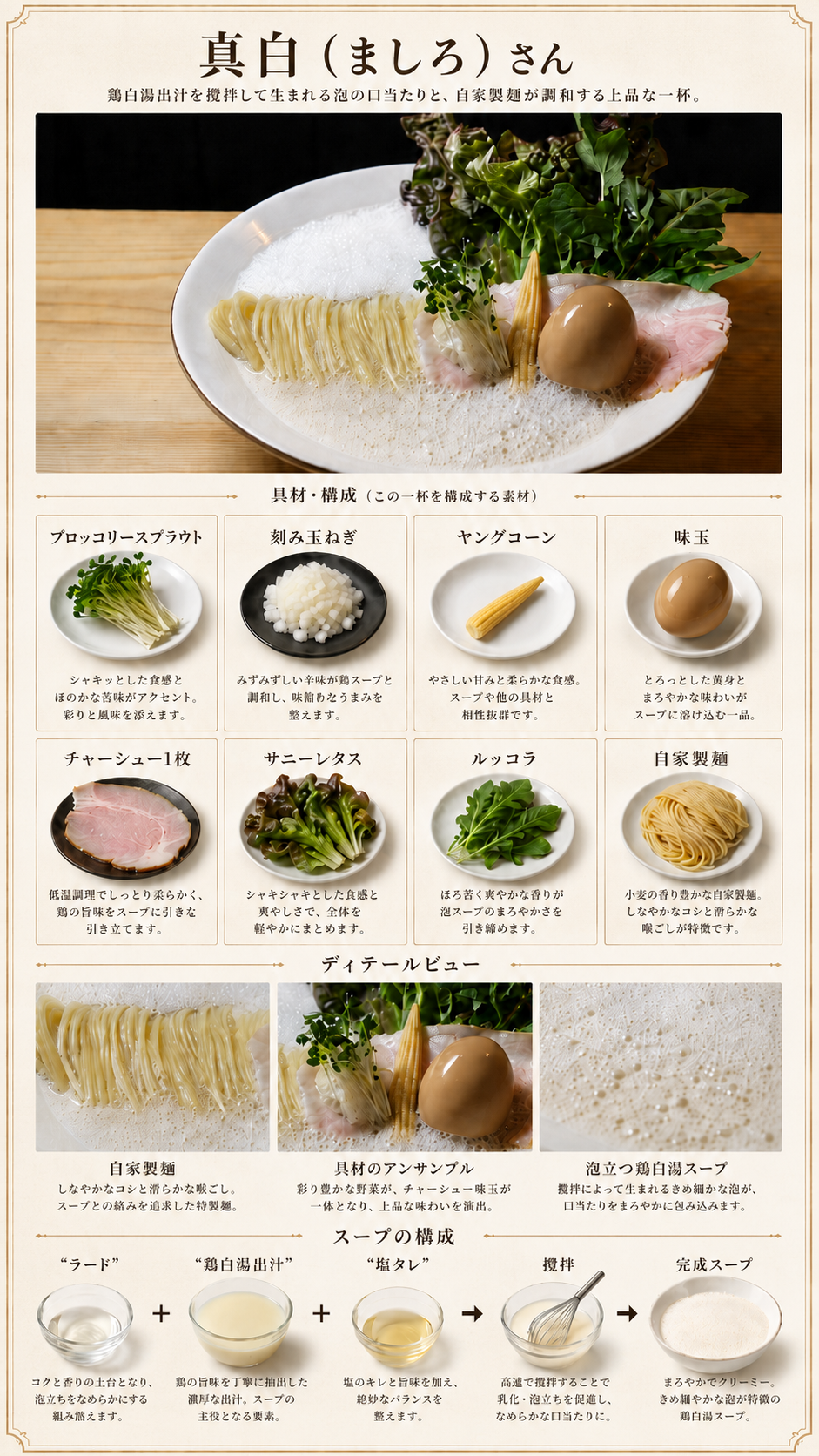 真白さんの商品構成とスープの特徴
